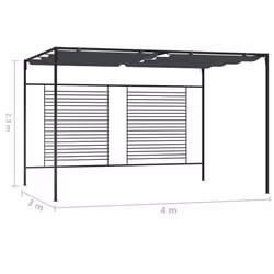 vidaXL Gazebo with Retractable Roof Anthracite 180 g/mÂ² Outdoor Canopy Gazebo - Additional view 6