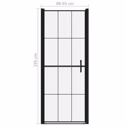vidaXL Shower Door Tempered Glass Black Enclosure Bathroom Washroom Accessory - Additional view 4