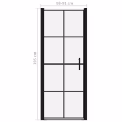 vidaXL Shower Door Tempered Glass Black Bathroom Washroom Accessory Screen - Additional view 4