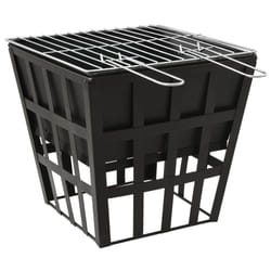 vidaXL 2-in-1 Fire Pit and BBQ Steel Charcoal Grill Fireplace Patio Heater