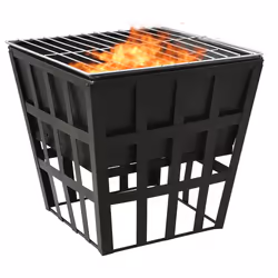 vidaXL 2-in-1 Fire Pit and BBQ Steel Charcoal Grill Fireplace Patio Heater
