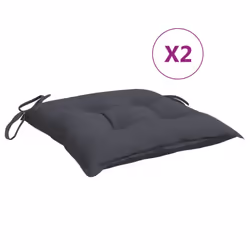 vidaXL Chair Cushions 2 pcs Anthracite 15.7""x15.7""x2.8"" Fabric