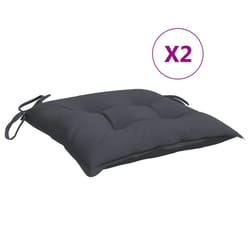 vidaXL Chair Cushions 2 pcs Anthracite 15.7""x15.7""x2.8"" Fabric