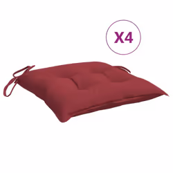 vidaXL Chair Cushions 4 pcs Wine Red 15.7""x15.7""x2.8"" Fabric