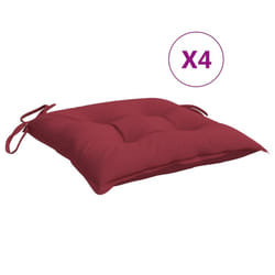 vidaXL Chair Cushions 4 pcs Wine Red 15.7""x15.7""x2.8"" Fabric