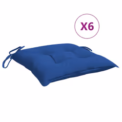 vidaXL Chair Cushions 6 pcs Blue 15.7""x15.7""x2.8"" Fabric