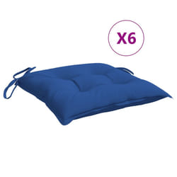 vidaXL Chair Cushions 6 pcs Blue 15.7""x15.7""x2.8"" Fabric