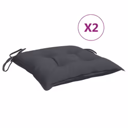 vidaXL Chair Cushions 2 pcs Anthracite 19.7x19.7x2.8 Fabric