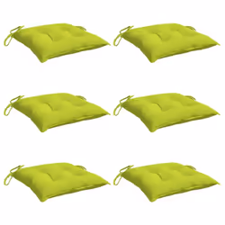 vidaXL - 6 Pcs Outdoor Patio Chair Cushion - Bright Green - Oxford Fabric - Soft PP Hollow Fiber Filling - 19.7x19.7x2.8 - No ...