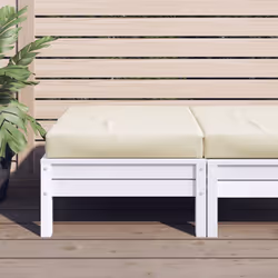 vidaXL Floor Pallet Cushion 23.6""x23.6""x2.4"" Cream Fabric