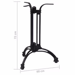 vidaXL Bistro Table Leg Replacement Table Legs Desk Leg Black Cast Aluminium - 60 x 72 cm