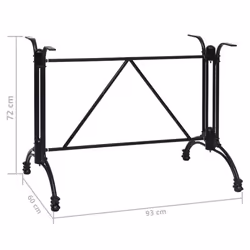 vidaXL Bistro Table Leg Replacement Table Legs Desk Leg Black Cast Aluminium - 93 x 60 x 72 cm