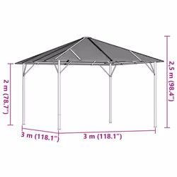 vidaXL Gazebo with Roof Anthracite Garden Gazebo Canopy Marquee Party Tent - Additional view 4