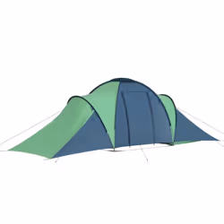 vidaXL Camping Tent 6 Persons Blue and Green Sun Shade Shelter Hiking Outdoor
