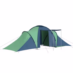 vidaXL Camping Tent 6 Persons Blue and Green Sun Shade Shelter Hiking Outdoor - Additional view 8