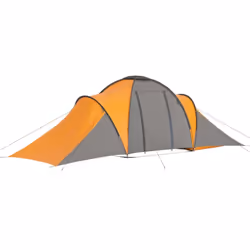 vidaXL Camping Tent 6 Persons Grey and Orange Outdoor Hiking Sleeping House - Additional view 4
