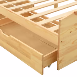 vidaXL Solid Wood Pine Bed Frame with 2 Drawers 90x200 cm Home Wooden Bedstead - Additional view 4