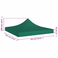 vidaXL Party Tent Roof Green 270 g/mÂ² Replacement Canopy Gazebo Top Cover - Additional view 4