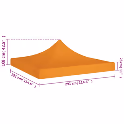 vidaXL Party Tent Roof Orange 270 g/mÂ² Replacement Canopy Gazebo Top Cover