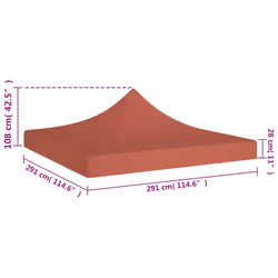vidaXL Party Tent Roof Terracotta 270 g/mÂ² Replacement Canopy Gazebo Top Cover - Additional view 4