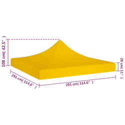 vidaXL Party Tent Roof Yellow 270 g/mÂ² Replacement Canopy Gazebo Top Cover - Additional view 4