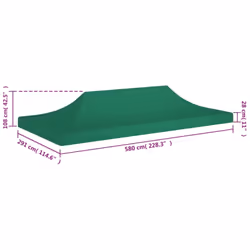 vidaXL Party Tent Roof 6x3 m Green 270 g/mÂ² Replacement Canopy Gazebo Cover - Additional view 5