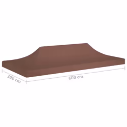 vidaXL Party Tent Roof 6x3 m Brown 270 g/mÂ² Replacement Canopy Gazebo Cover - Additional view 5