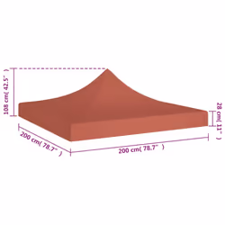 vidaXL Party Tent Roof 2x2 m Terracotta 270 g/mÂ² Replacement Gazebo Cover - Additional view 3