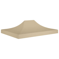 vidaXL Party Tent Roof 4x3 m Beige 270 g/mÂ² Replacement Canopy Gazebo Cover