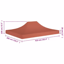 vidaXL Party Tent Roof 4x3 m Terracotta 270 g/mÂ² Replacement Canopy Cover - Additional view 5
