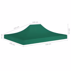 vidaXL Party Tent Roof 4.5x3 m Green 270 g/mÂ² Replacement Canopy Gazebo Cover - Additional view 5