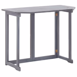 vidaXL Solid Acacia Wood Bistro Set 2 Piece Grey Furniture Table and Bench
