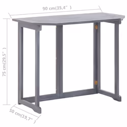 vidaXL Solid Acacia Wood Bistro Set 2 Piece Grey Furniture Table and Bench