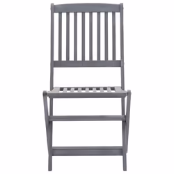 vidaXL Solid Acacia Wood Garden Dining Set 7 Piece Grey Furniture Outdoot - Additional view 9