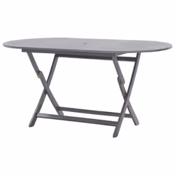 vidaXL Solid Acacia Wood Garden Dining Set 9 Piece Grey Furniture Outdoot - Additional view 4