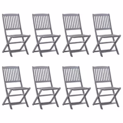 vidaXL Solid Acacia Wood Garden Dining Set 9 Piece Grey Furniture Outdoot - Additional view 7