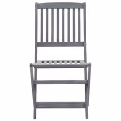 vidaXL Solid Acacia Wood Garden Dining Set 9 Piece Grey Furniture Outdoot - Additional view 9