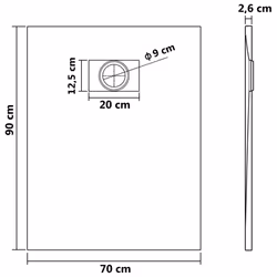 vidaXL Shower Base Tray SMC Brown 90x70 cm Modern Bathroom Shower Receptor - Additional view 7