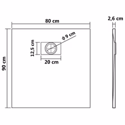 vidaXL Shower Base Tray SMC Brown 90x80 cm Modern Bathroom Shower Receptor - Additional view 7