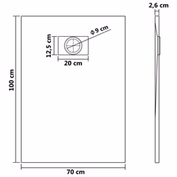 vidaXL Shower Base Tray SMC Brown 100x70 cm Modern Bathroom Shower Receptor - Additional view 7