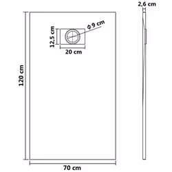 vidaXL Shower Base Tray SMC Brown 120x70 cm Modern Bathroom Shower Receptor - Additional view 7