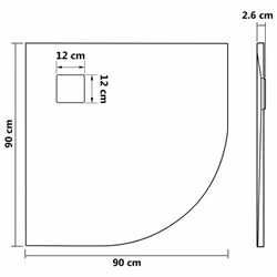 vidaXL Shower Base Tray SMC Brown 90x90 cm Modern Bathroom Shower Receptor - Additional view 7