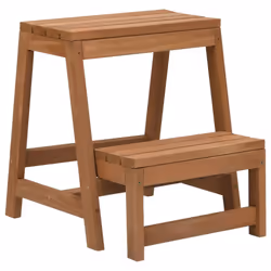 vidaXL Solid Firwood Foldable Step Stool Ladder Scaffolding Step up Stool