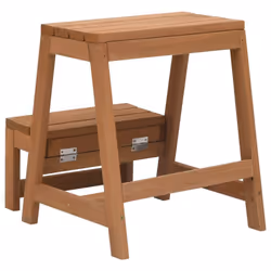 vidaXL Solid Firwood Foldable Step Stool Ladder Scaffolding Step up Stool