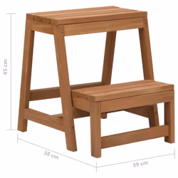 vidaXL Solid Firwood Foldable Step Stool Ladder Scaffolding Step up Stool - Additional view 7