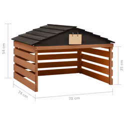 vidaXL Firwood Robotic Lawn Mower Garage Black and Brown Lawnmower Shed Roof - Additional view 6