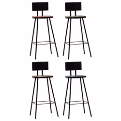 vidaXL Bar Set 5 Piece Black Dining Table and Chairs Kitchen Furniture Home - Additional view 6
