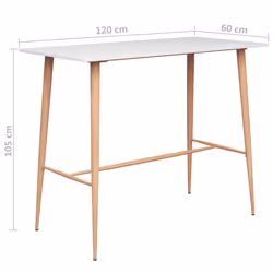 vidaXL Bar Set 3 Piece Dining Table&Chairs Home Furniture Kitchen White/Black - white - Additional view 3