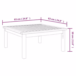 vidaXL Solid Acacia Wood Garden Lounge Table Side Desk Outdoor Tea Furniture - Additional view 3