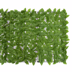 vidaXL Balcony Screen with Green Leaves 300x100 cm Privacy Screen Wind Breaker - Additional view 2